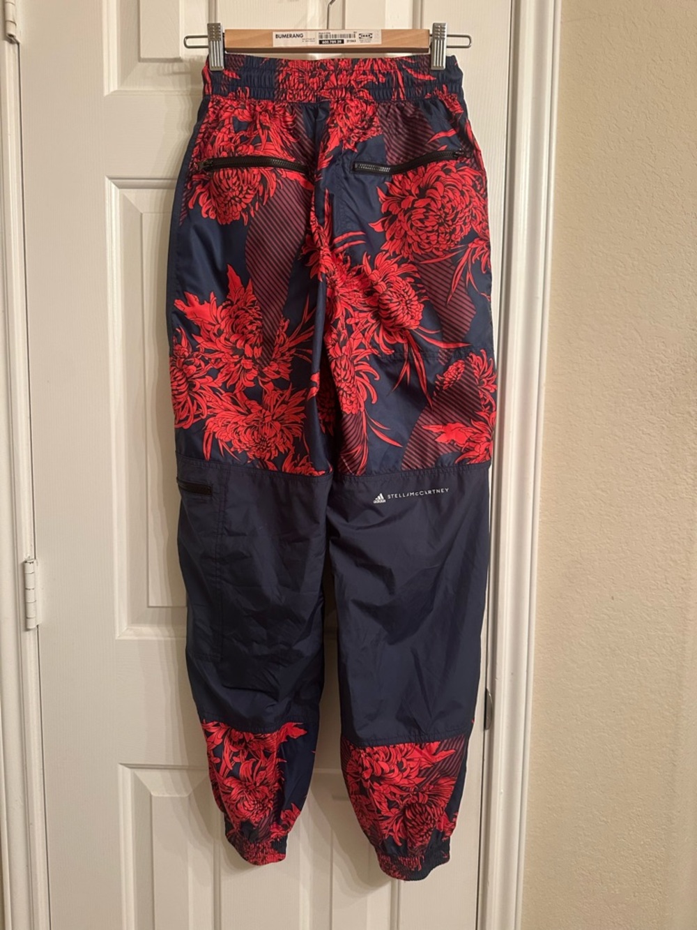 Adidas x Stella McCartney Navy and Red Floral Track Jogger Pants - Picture 2 of 12